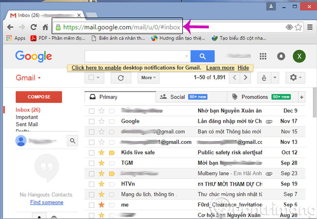 Instructions for quickly transferring Gmail accounts with the address bar Picture 1