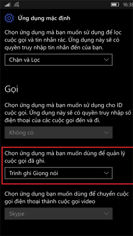 Instructions for recording calls on Windows 10 Mobile Picture 2