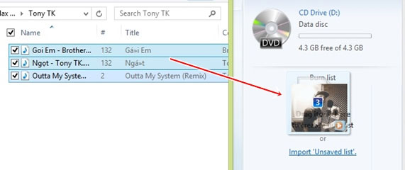Instructions for recording CD Audio in Windows 8 Picture 5
