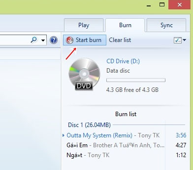 Instructions for recording CD Audio in Windows 8 Picture 6