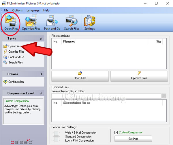 Instructions for reducing image size with FILEminimizer Pictures Picture 5
