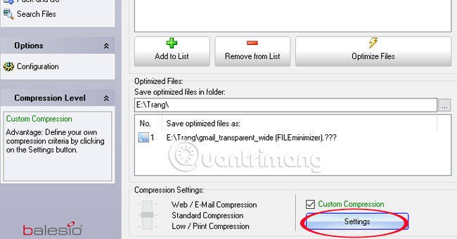Instructions for reducing image size with FILEminimizer Pictures Picture 7