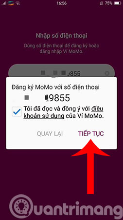 Instructions for registering a Momo account Picture 2
