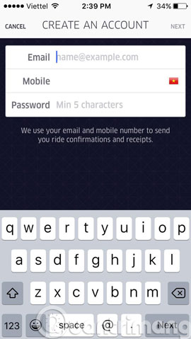 Picture 2 of Instructions for registering and using Uber Taxi