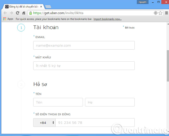 Picture 6 of Instructions for registering and using Uber Taxi