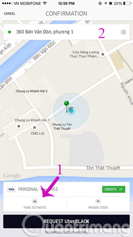 Picture 8 of Instructions for registering and using Uber Taxi