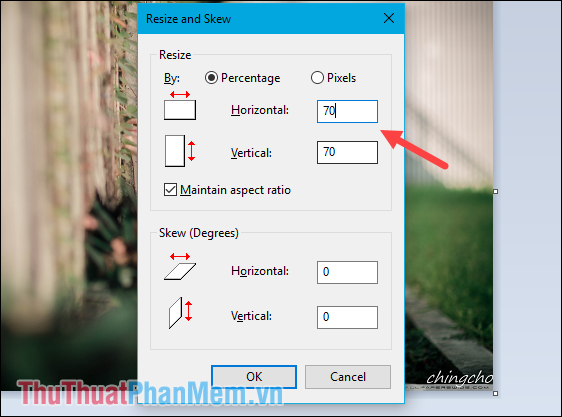 Instructions for resizing photos with Paint Picture 4