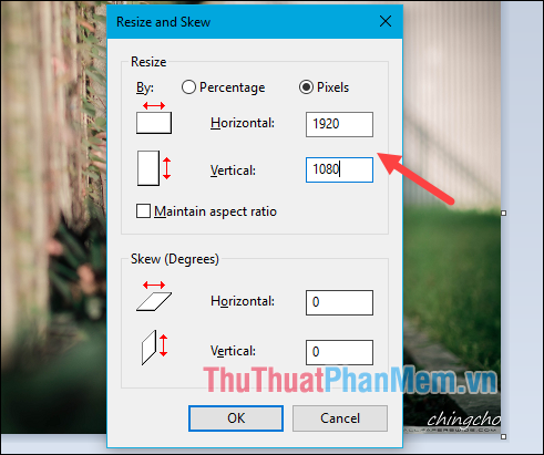 Instructions for resizing photos with Paint Picture 5