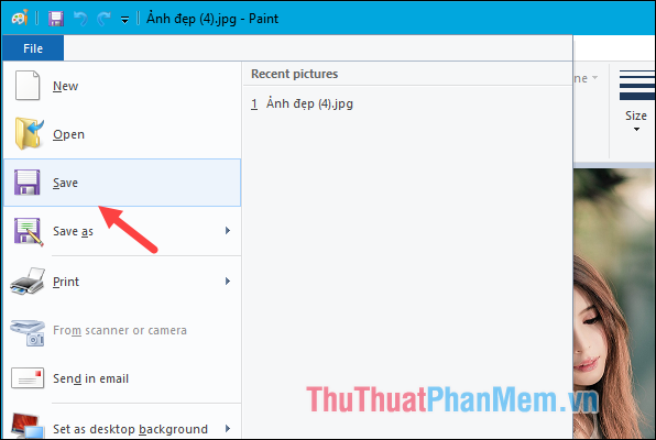 Instructions for resizing photos with Paint Picture 6