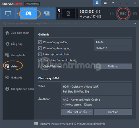Instructions for rotating screen, video game using Bandicam software Picture 6