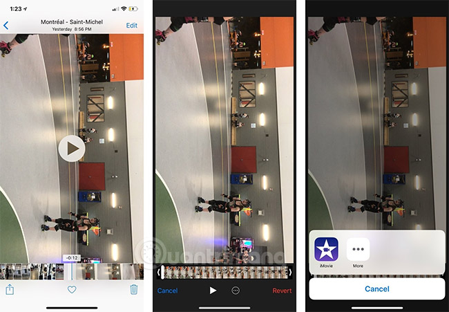 Instructions for rotating tilted videos on iPhone or iPad with iMovie Picture 1