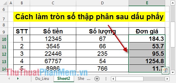 Instructions for rounding decimal numbers after commas in Excel Picture 7