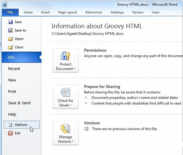 Instructions for saving default Office documents to SkyDrive Picture 3