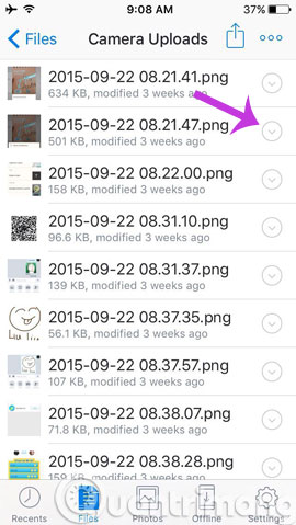Instructions for saving offline files with Dropbox on iOS Picture 1