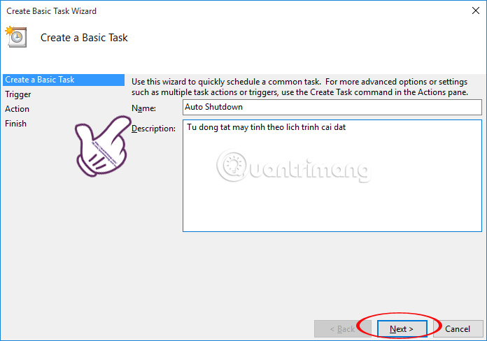 Instructions for scheduling a Windows 10 computer shutdown Picture 3