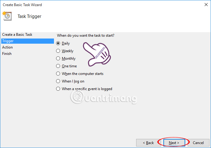 Instructions for scheduling a Windows 10 computer shutdown Picture 4