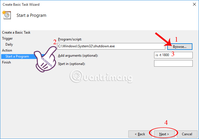 Instructions for scheduling a Windows 10 computer shutdown Picture 7