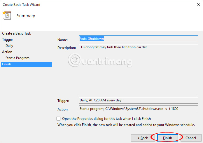 Instructions for scheduling a Windows 10 computer shutdown Picture 8