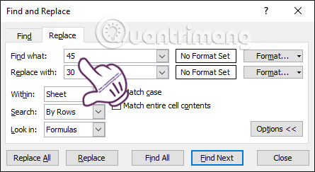 Instructions for searching and replacing in Excel tables Picture 7
