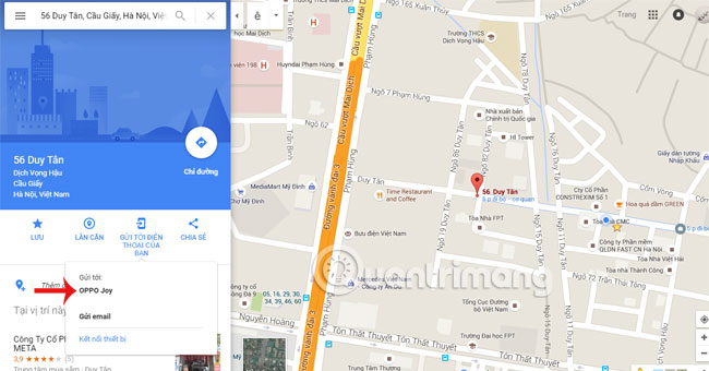 Instructions for sending Google Maps location on PC to smartphone Picture 6