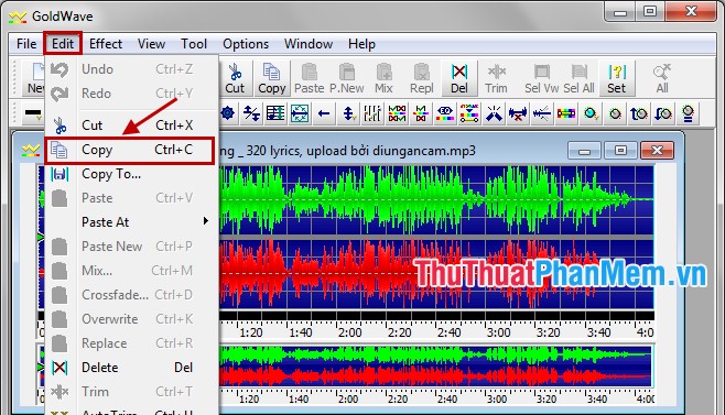 Instructions for separating lyrics with GoldWave Picture 4