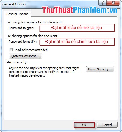 Instructions for setting a password for a Word document Picture 7
