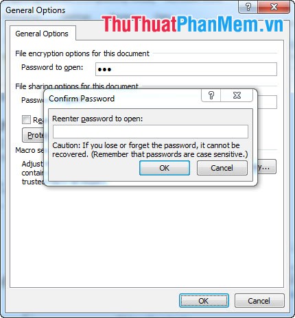 Instructions for setting a password for a Word document Picture 8