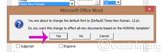 Instructions for setting the default font in Microsoft Word Picture 6