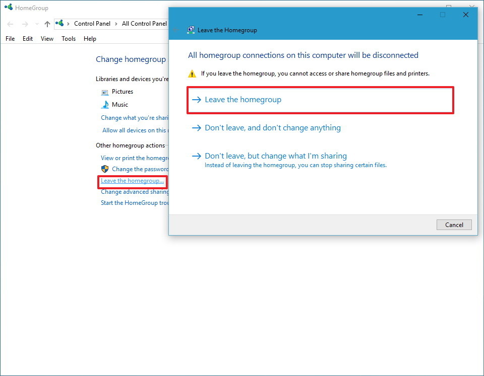 Instructions for setting up and managing HomeGroup on Windows 10 Picture 23