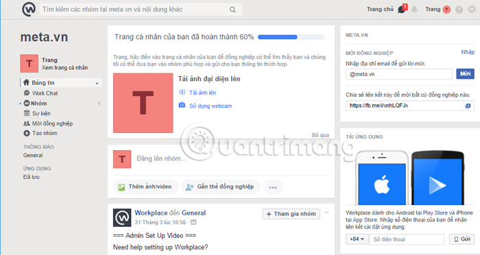 Instructions for setting up and using Facebook Workplace Picture 8