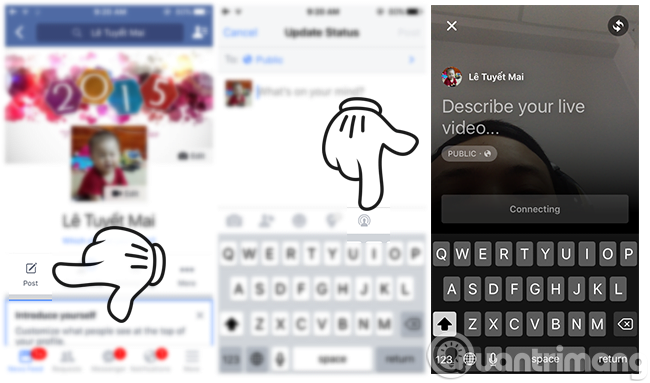 Instructions for setting up Live Stream feature Facebook videos on mobile and tablet Picture 1