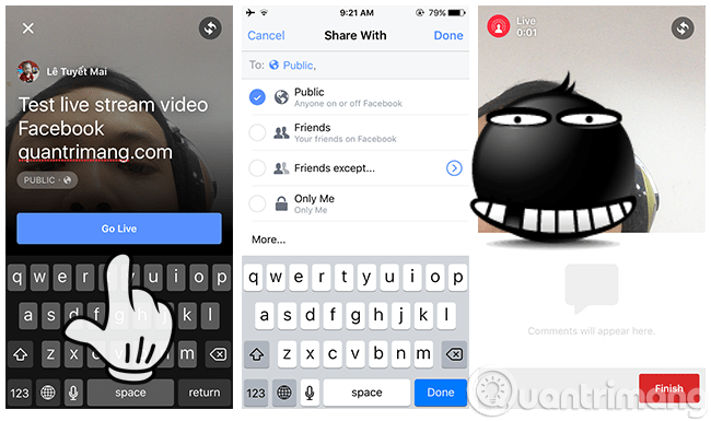 Instructions for setting up Live Stream feature Facebook videos on mobile and tablet Picture 2