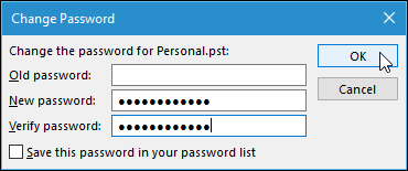 Instructions for setting up Outlook data protection password Picture 5