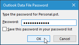 Instructions for setting up Outlook data protection password Picture 7