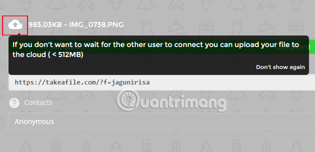 Instructions for sharing files via Take A File service Picture 5