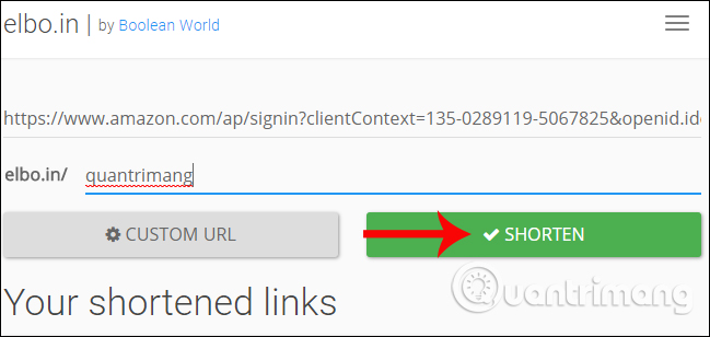 Instructions for shortening quick links on Elbo.in Picture 6
