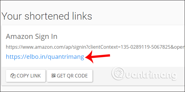 Instructions for shortening quick links on Elbo.in Picture 7