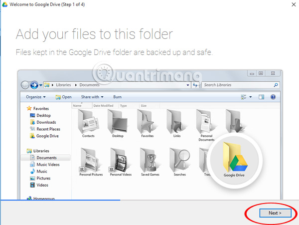 Instructions for storing online data on Google Drive Picture 7