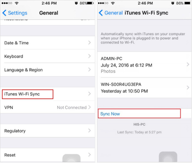Instructions for syncing iPhone / iPad via Wifi Picture 2