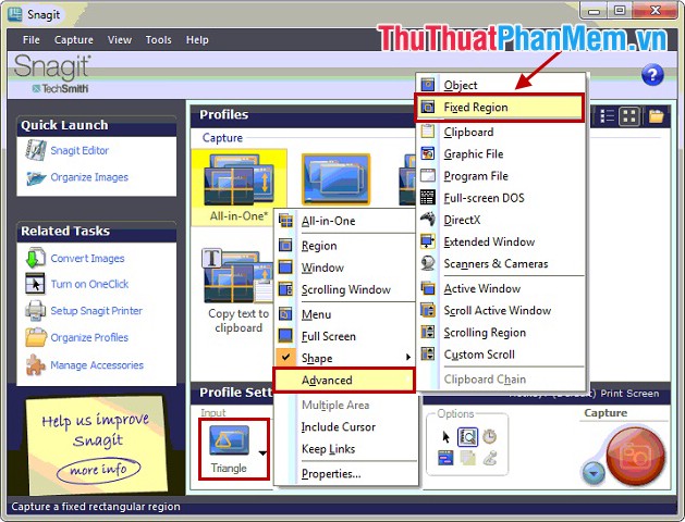 no scrolling option in snagit 12 with windows 10