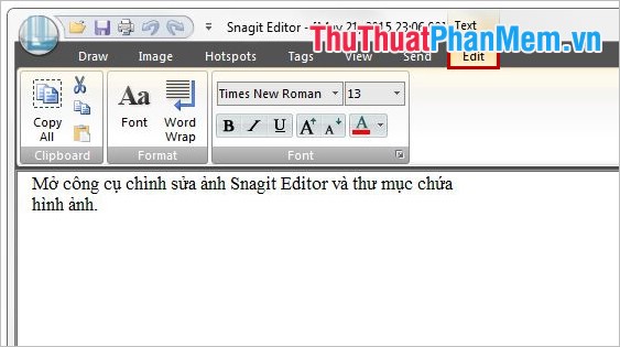 Instructions for taking screenshots with Snagit Picture 19