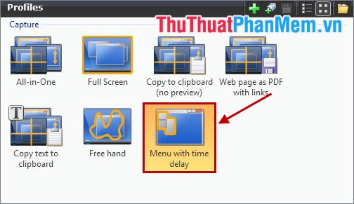 Instructions for taking screenshots with Snagit Picture 20