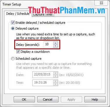 Instructions for taking screenshots with Snagit Picture 23