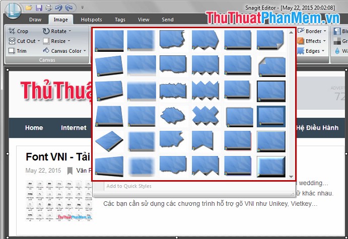 Instructions for taking screenshots with Snagit Picture 40