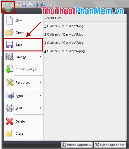 Instructions for taking screenshots with Snagit Picture 45