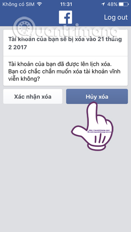 Instructions for temporarily locking, permanently Facebook iPhone / iPad Picture 15