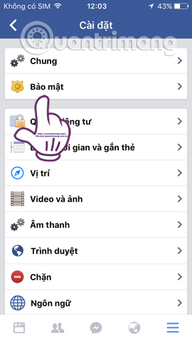 Instructions for temporarily locking, permanently Facebook iPhone / iPad Picture 4