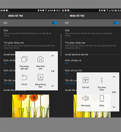 Instructions for turning on the virtual Home key on Samsung Picture 6