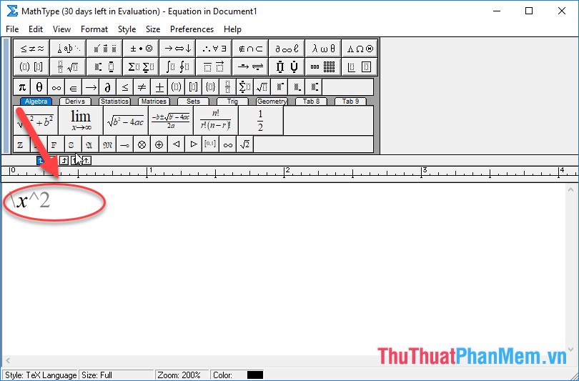 Instructions for typing mathematical formulas with MathType Picture 8