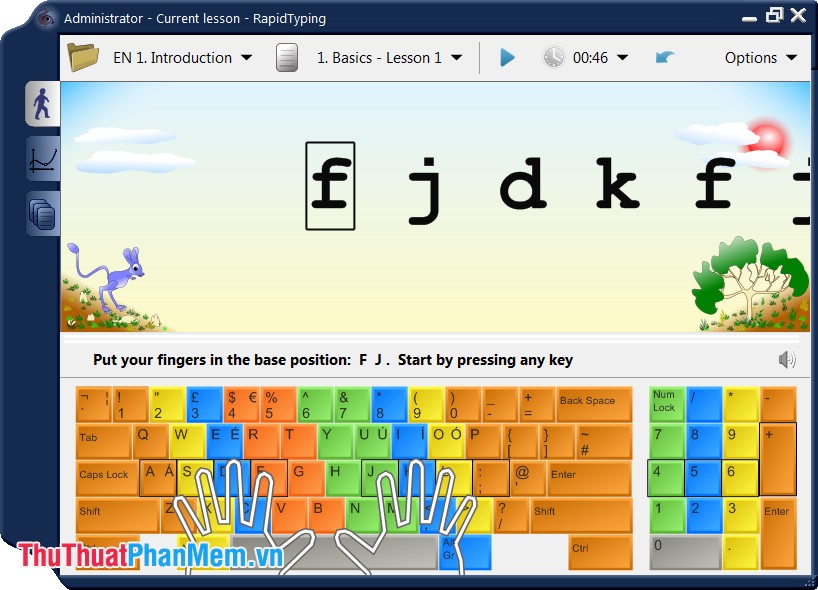 Instructions for typing text with 10 fingers Picture 1
